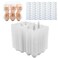 BULKBUY Egg Cartons 60 Packs Clear Ecofriendly Plastic Blank Egg Cartons with Free Labels Holds up to 6 Eggs Securely Perfect for Family Pasture Farm Markets Display Medium
