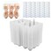 BULKBUY Egg Cartons 60 Packs Clear Ecofriendly Plastic Blank Egg Cartons with Free Labels Holds up to 6 Eggs Securely Perfect for Family Pasture Farm Markets Display Medium