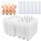 BULKBUY Egg Cartons 60 Packs Clear Plastic Blank Egg Cartons with Free Labels Holds up to 12 Eggs Securely Perfect for Family Pasture Farm Markets Display Medium