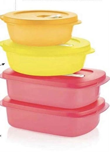 Tupperware Crystalwave Microwave Reheatable 4 Piece Container Set