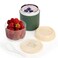 Eorbow 2 Pack Insulated Yogurt Container 24oz Breakfast On the Go Cup with Plastic Topping Cereal Oatmeal Cup 2in1 Food Storage Jar with Lid and Spoon Overnight Oats Container for Soup Lunch