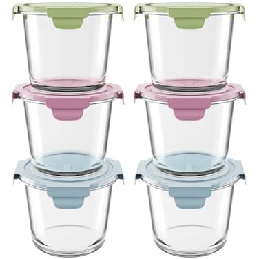 Freshmage 23oz Glass Meal Prep Containers with Lids Airtight 3Cup Glass Storage Containers Set HeatResistant BPAFree for Soup Leftover Microwave Dishwasher and Freezer Safe 6 Packs