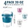 Hakan Overnight Oats Containers with Lid Spoons 4 Pack 20 oz Reusable Yogurt Parfait Cups with Topping Dome BPAFree Plastic Cereal Fruit Cups to Go Large Breakfast Jars for Work School