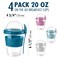 Hakan Overnight Oats Containers with Lid Spoons 4 Pack 20 oz Reusable Yogurt Parfait Cups with Topping Dome BPAFree Plastic Cereal Fruit Cups to Go Large Breakfast Jars for Work School