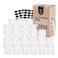 Healthy Packers Plastic Containers with WaterTight White Lids 6 oz 24 Pack Clear Plastic Food Storage Jars with Labels and White Marker Jars With Lids For Slime Or Storage BPA Free