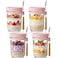 HomArtist Glass Overnight Oats Containers with Lids and Spoon 16oz Wide Mouth Mason Jars for Overnight Oats Cereal Yogurt Salad Lunch Container with Measurement Marks Pink 4 Pack