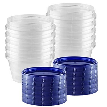 HomeyGear Twist Top Food Deli Containers Screw And Seal Lid 16 Oz Stackable Reusable Plastic Storage Container 12 Pack