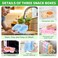 HOMQYTE 3 PCS Reusable Silicone Snack Containers with Lids Double Compartment Snack Box Container for Food Traval Teens Adults PinkYellowBlue 3P