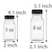 Hulless 5 Pcs 8 Ounce Plastic Juice Bottle Drink Containers with Black Lids Suitable for Juice Smoothies Milk and Homemade Beverages 250 mL