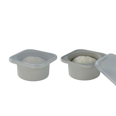 KEVJES Stackable Silicone Artisan Pizza Dough Proofing Proving Containers with Lids2345 pack500ml portion Grey 2 PACK