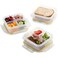 Komax Biokips Snack Containers Bento Box Meal Prep Container Set w4 Compartments Portion Control Lunch Containers BPAFree Airtight Food Storage Containers 3 Pcs