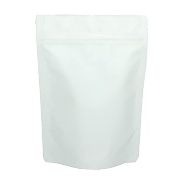 AQRICHFOX Matte White Resealable Food Storage Pouches Zip Lock Aluminum Foil Bags Stand Up Pouches Smell Proof Pouches 50pcs