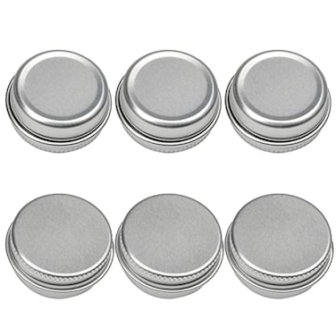 Othmro 6pcs 03oz Metal Round Tins Aluminum Tin Cans Containers with Screw Lid 3518mmDxH Silver tin cans for Salve Spices Lip Balm Tea or Candies 10ml