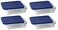 Pyrex 7210 3Cup Glass Dish 7210PC Dark Blue Lid 4Pack Made in USA