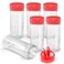 RoyalHouse 6 PACK 55 Oz with Red Cap Plastic Spice Jars Bottles Containers Perfect for Storing Spice Herbs and Powders Lined Cap Safe Plastic PET BPA free Made in USA