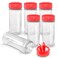 RoyalHouse 6 PACK 55 Oz with Red Cap Plastic Spice Jars Bottles Containers Perfect for Storing Spice Herbs and Powders Lined Cap Safe Plastic PET BPA free Made in USA