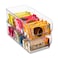 Seseno Set Of 4 Food Storage Organizer Bins Divided 3 Compartment Kitchen Pantry Fridge Organizers for Food Packets Seasoning Spices Sauce Packets Pouches Snacks Clear Plastic Storage Rack
