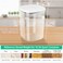 TBMAXS Airtight Rice Container 20 Lbs Clear PET Plastic Food Storage Container Bin For Flour Sugar Dry Food Holder with Easy Locking Lid for Kitchen Pantry Organization and Storage