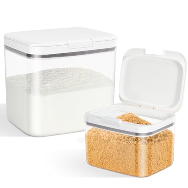 TBMAXS Flour Sugar Storage Containers 2Pack 29 Qt 475 Qt Food Storage Container with PoptoFlip Lids for Rice Dog Food Dog Treat Storage Kitchen Organizers and Storage