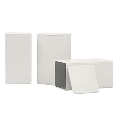 Tianhui Square Tin Can Empty Cube Steel Box Storage Container kit 65mm Series for Treats Gifts Favors Loose Tea Coffee and Crafts White 3L