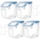 Umigy 4 Pack Rice Storage Container With Wheels Plastic Airtight Lid Flour Container Bin for Dog Pet Cereal Grain Dry Food 15 Liter 30 lbs