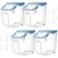 Umigy 4 Pack Rice Storage Container With Wheels Plastic Airtight Lid Flour Container Bin for Dog Pet Cereal Grain Dry Food 15 Liter 30 lbs