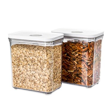 VAKUEN Premium Airtight Food Storage Containers Rectangular 2PCSET211qt Smart OneClick Seal Lid 100 Leak Proof Keep Food Fresh Longer BPAFREE DishwasherFreezer Microwave Safe