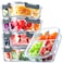 VERONES 5 Pack Glass Meal Prep Containers 3 Compartment Set 36OZ Airtight Glass Lunch Containers Glass Food Storage Containers with Lids for Microwave Oven Freezer Dishwasher FriendlyGrey