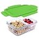 Bentgo Glass Snack LeakProof BentoStyle Snack Container with Airtight Lid and Divided 2Compartment Design 175 Cup Capacity for Meal Prepping and PortionControlled Snacking Green