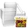 NYHI 16 oz Deli Containers with Lids 20 Pack Square Clear Plastic Containers with Lids BPA Free Airtight Soup Containers with Lids for Meal Prep Take Out Food Storage