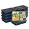 Bentgo Prep 20Piece 3Compartment Reusable Meal Prep Containers with Lids PFAS BPA Free Materials Durable Microwave Freezer Dishwasher Safe To Go Food Storage Navy Blue