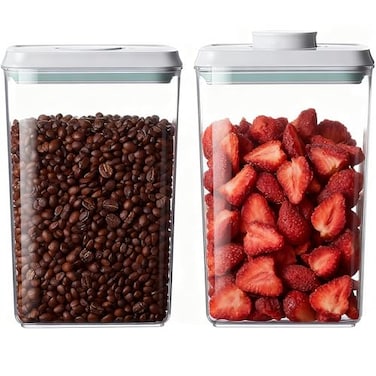 Melovom Pop Food Storage Containers Set Airtight Food Storage Containers with Pop Lids Kitchen Pantry Organization and Storage BPA Free 2 x 28Qt