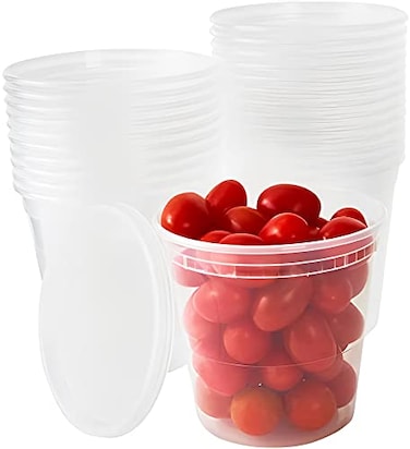 Avant Grub DeliGrade BPAFree 24oz Plastic Containers with Lids 24ct Leakproof Microwavable Portion Container for ToGo Orders Food Prep and Storage Reusable Takeout Cup for Restaurant Cafe and Catering