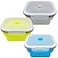 CARTINTS Large 1200ml Collapsible Bowls with Lids Silicone Camping Bowls with Airtight Lids Microwave and Freezer Safe Set of 3