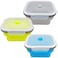 CARTINTS Large 1200ml Collapsible Bowls with Lids Silicone Camping Bowls with Airtight Lids Microwave and Freezer Safe Set of 3