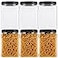 Lawei Square Plastic Jars with Lids Clear Empty Storage Containers for Food Storage Plastic Food Jars with Easy Grip Handles for Dry Goods Cookies Rice and More 6 Pack 60 Oz