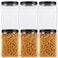 Lawei Square Plastic Jars with Lids Clear Empty Storage Containers for Food Storage Plastic Food Jars with Easy Grip Handles for Dry Goods Cookies Rice and More 6 Pack 60 Oz