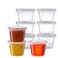 Pantry Value 1 oz 200 Count Clear Disposable Plastic Portion Cups with Lids Small Plastic Condiment Containers for Sauce Salad Dressings Portion Control