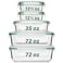 Fusion Gourmet Large Glass Food Storage Containers with Lids 5 Pack 72 oz 9 Cup Airtight Leakproof Microwave and Oven Safe Borosilicate Glass
