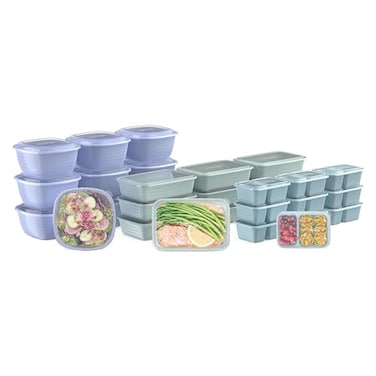 Bentgo Prep 60Piece Variety Meal Prep Kit Reusable PFAS BPAFree Food Containers 1Compartment Trays Prep Bowls Snack Boxes Microwave Freezer Dishwasher Safe Floral Pastels