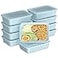 Bentgo Prep 20Piece 1Compartment Reusable Meal Prep Containers with Lids PFAS BPA Free Materials Durable Microwave Freezer Dishwasher Safe To Go Food Storage Sky