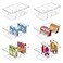 Vtopmart 6 Pack Food Storage Organizer Bins Clear Plastic Bins for Pantry Kitchen Fridge Cabinet Organization and Storage 4 Compartment Holder Packets Snacks Pouches Spice Packets