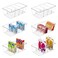 Vtopmart 6 Pack Food Storage Organizer Bins Clear Plastic Bins for Pantry Kitchen Fridge Cabinet Organization and Storage 4 Compartment Holder Packets Snacks Pouches Spice Packets