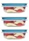Utensilux Rubber maid Storage Containers Easy Find Lids Teal 3 cup Flex Seal Leak Proof Lids Food Storage Set Clear Meal Prep Flex Containers 3 Piece Set Utenselux