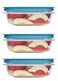 Utensilux Rubber maid Storage Containers Easy Find Lids Teal 3 cup Flex Seal Leak Proof Lids Food Storage Set Clear Meal Prep Flex Containers 3 Piece Set Utenselux