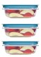Utensilux Rubber maid Storage Containers Easy Find Lids Teal 3 cup Flex Seal Leak Proof Lids Food Storage Set Clear Meal Prep Flex Containers 3 Piece Set Utenselux