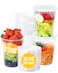 SHOPDAY DeliContainerswithLids32 Oz 50 Sets PlasticFoodStorageContainerswithAirtightLids FreezerContainersforMealPrep SoupContainerforOvernight Oats ToGoContainer