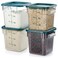 CURTA 4 Pack Food Storage Container with Green Lid NSF Commercial Grade in 40 Qt Square Clear Polycarbonate