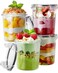 Canfanni Overnight Oats Containers with Lids 4 Pack 13oz Overnight Oats Jars Plastic Mason Jars BPA Free Portable Leak Proof Oatmeal Containers for Yogurt Soup Cereal Milk and Salad
