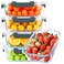 KOMUEE 30 oz 5 Pack Glass Meal Prep Containers Glass Storage Containers with Lids Dishwahser Microwave Oven and Freezer Safe